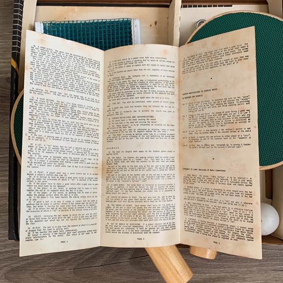 Vintage KNIGHT Table Tennis Official Equipment 2 Paddles Net Rule Booklet - Picture 7 of 13